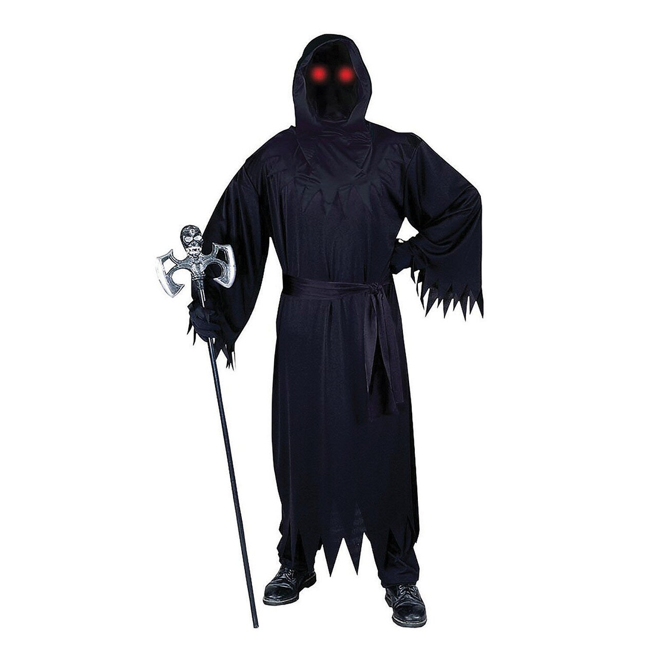 Men's Fade In Out Phantom Costume with Hood Belt Glasses Spooky Outfit
